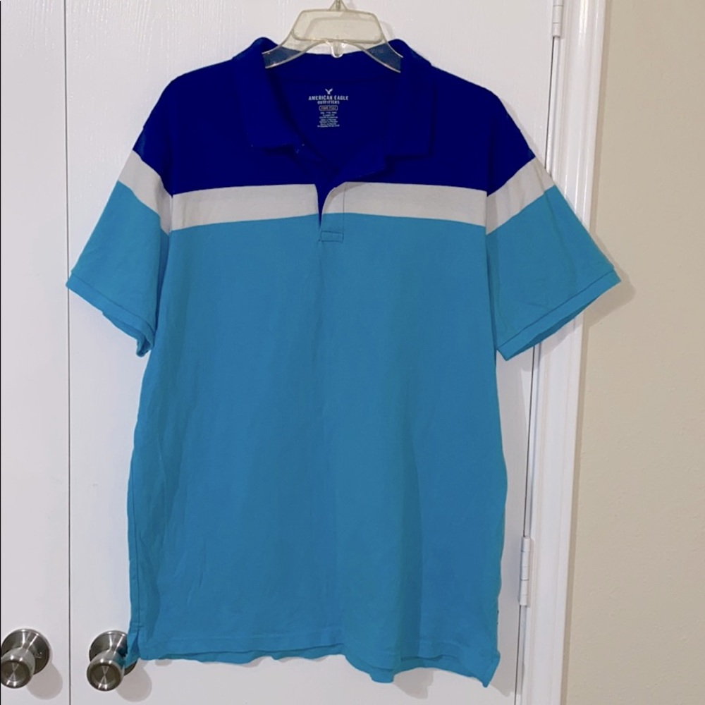 Like New American Eagle striped/multicolored polo
